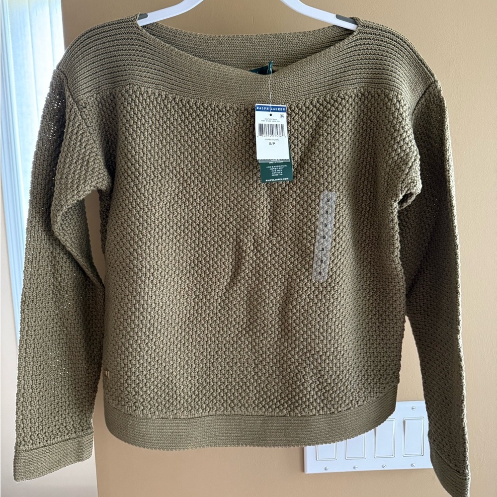 Ralph Lauren Olive Knit Crewneck Sweater